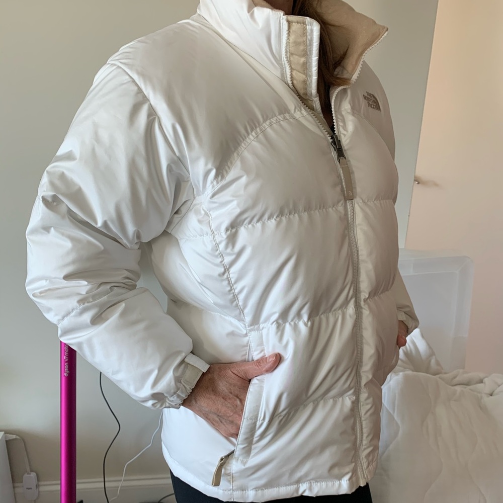 North face white puffer jacket